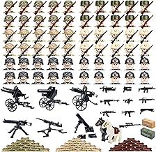 WW2 Military Minifigures Toys for Kids, Army Men War 2 Soldier Action Figures Set, Army Battle WW2 Playset with Weapons, Christmas Birthday Military Toy Gifts for Kids