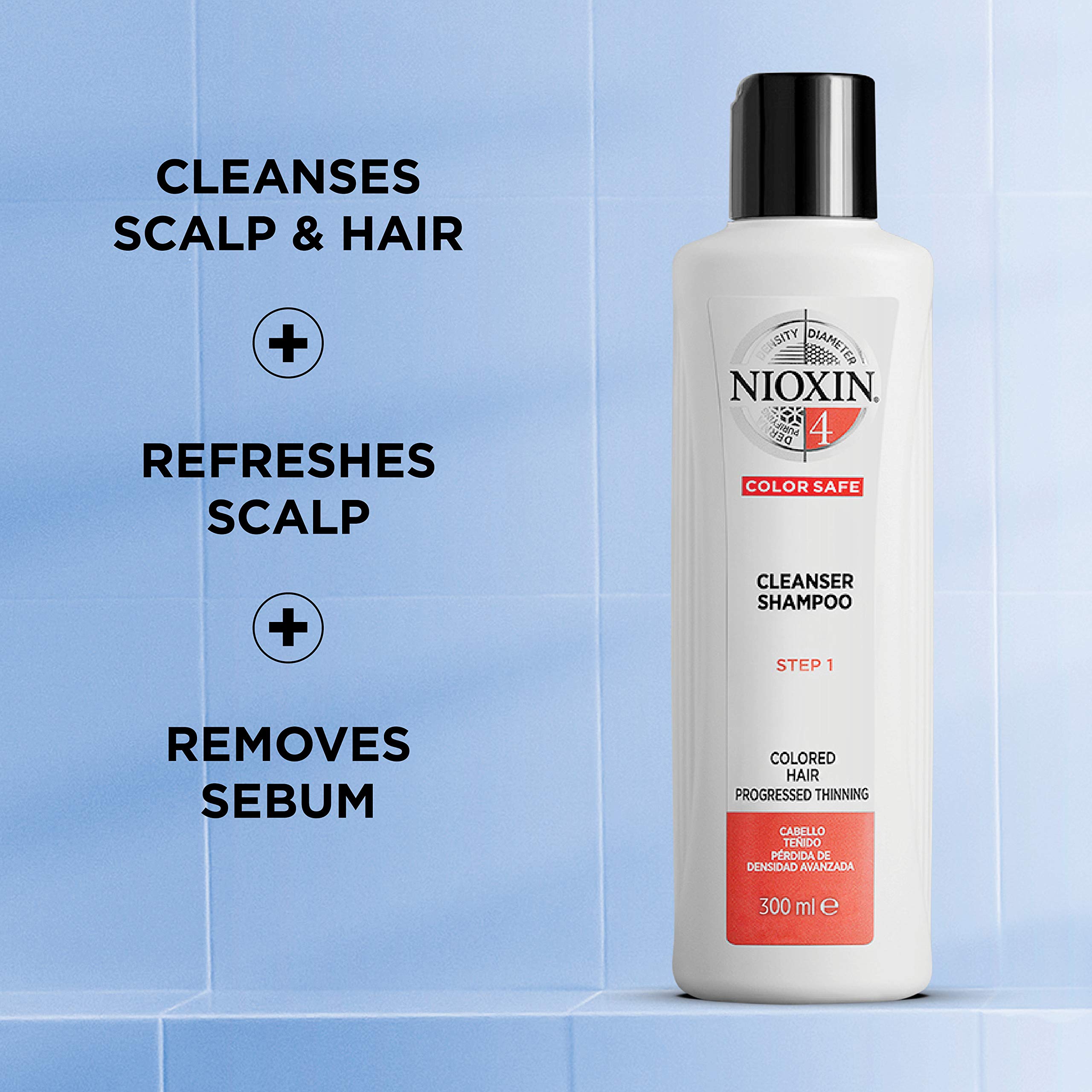 Nioxin System 4 Cleanser Shampoo, Color Treated Hair with Progressed