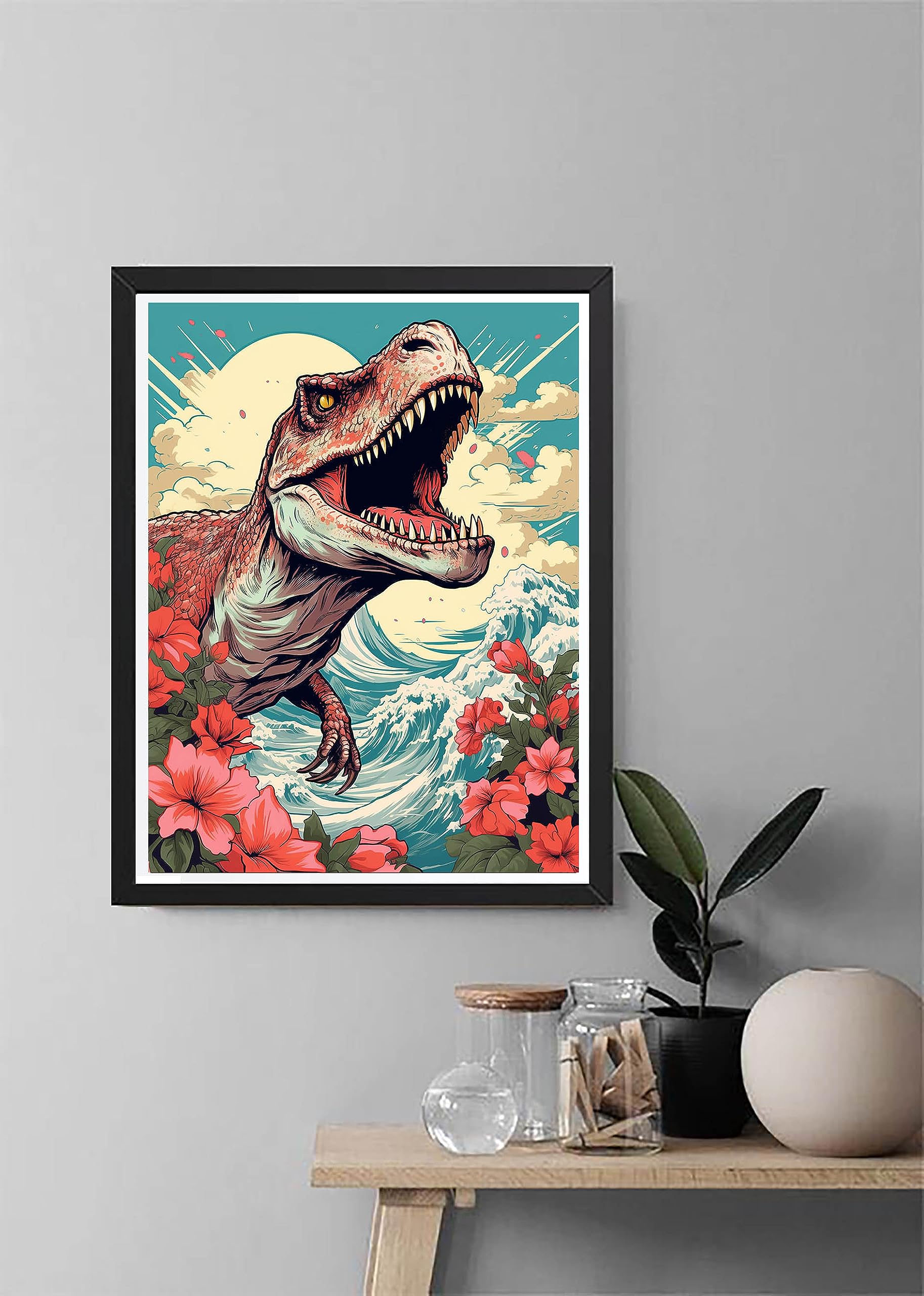 Amazon.co.jp: Diymood Paint by Numbers 大人用 恐竜 DIY 油絵 和風 