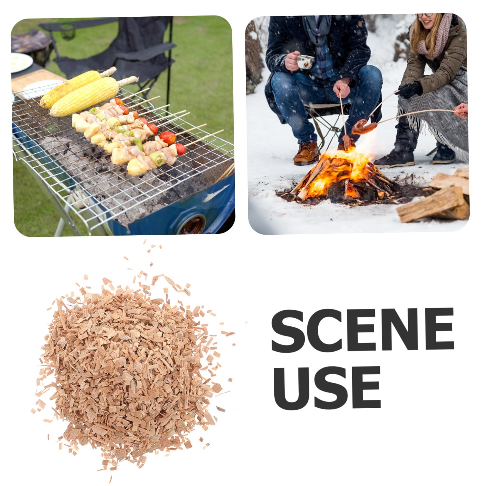 SHINEOFI Trucioli di Legno Hickory per BBQ e Grigliate Pacchetto da Legno Naturale per Affumicatura di Carne per Cottura al Forno e Arrosti con Aroma Affumicato Autentico