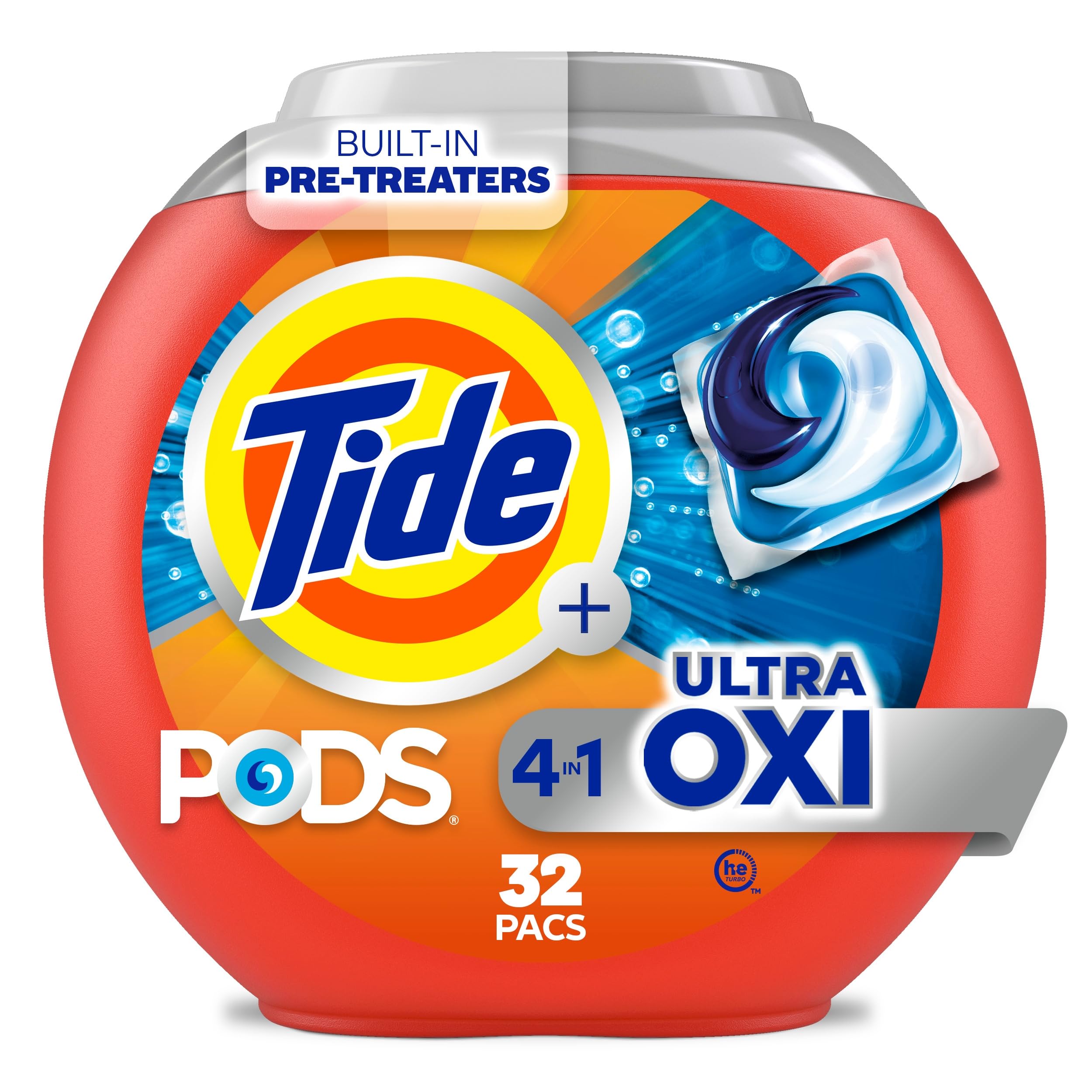 Tide Pods Ultra Oxi Liquid Laundry Detergent Pacs, 32Count-image-48