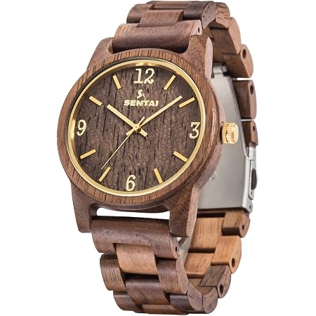 Sentai Orologio in legno Uomo Analogico Al Quarzo Orologi da Polso con  Cinturino in Legno : Amazon.it: Orologi