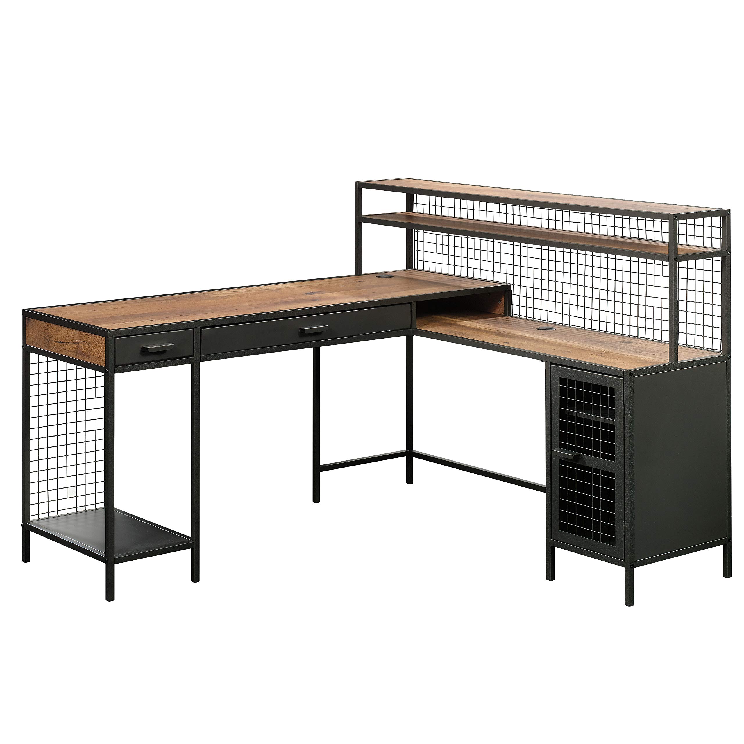 Amazon.com: Sauder Boulevard Café L-Shaped Desk, Vintage Oak