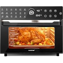 NutriChef 32 Quart Air Fryer &amp; Oven | Digital Airfryer with 20 Presets, Dual Cook, Rotisserie, Bake &amp; More | Multi-Function Convection Countertop Oven | Large Capacity | 18" x 17" x 14 | Black