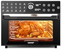 NutriChef 32 Quart Air Fryer & Oven | Digital Airfryer with 20 Presets, Dual Cook, Rotisserie, Bake & More | Multi-Function Convection Countertop Oven | Large Capacity | 18