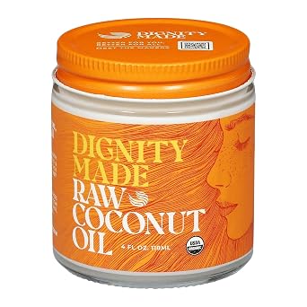 Raw Organic Coconut Oil for Skin, Hair & Cooking - Unrefined, Centrifuge-Extracted, Fair Trade Verified, Non-GMO, Virgin Coconut Oil - Beauty & Health Essentials 4 fl oz, Pack of 1