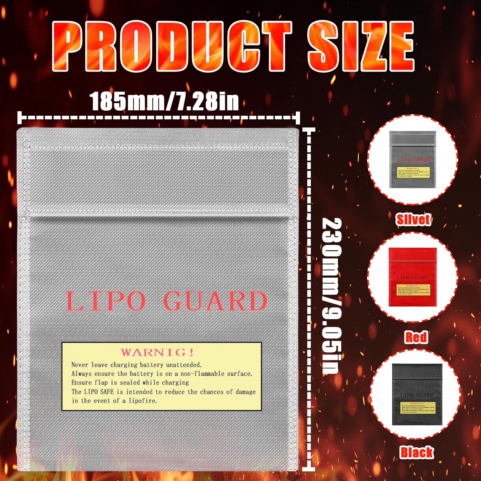 Pavlleen 3 Piezas Bolsa Ignífuga Impermeable, Bolsa de Seguridad Prueba de Explosiones, Bolsa de Almacenamiento para Documentos, Pasaporte, Dinero Efectivo, Archivos Bancarios, Joyería y Tarjetas