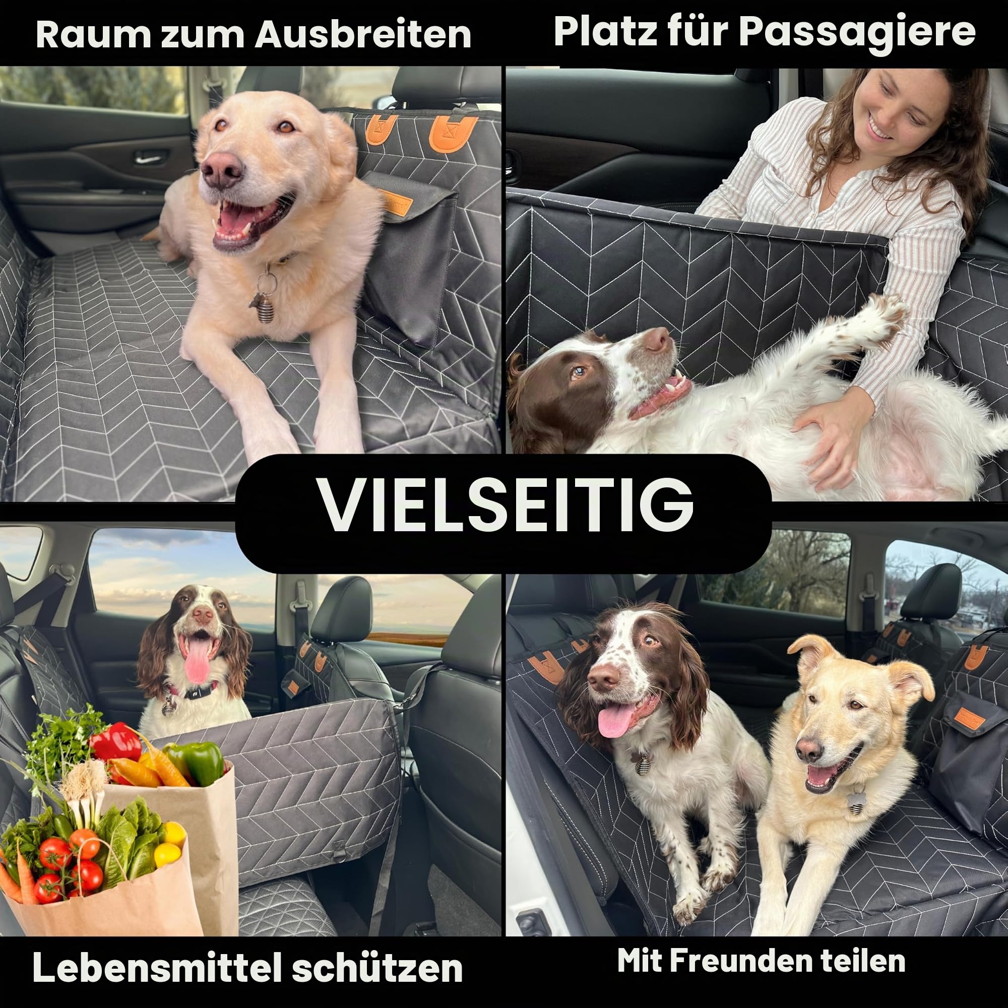 Boops & Floofs Umwandelbare Rücksitzverlängerung für Hunde, Auto, Autositz