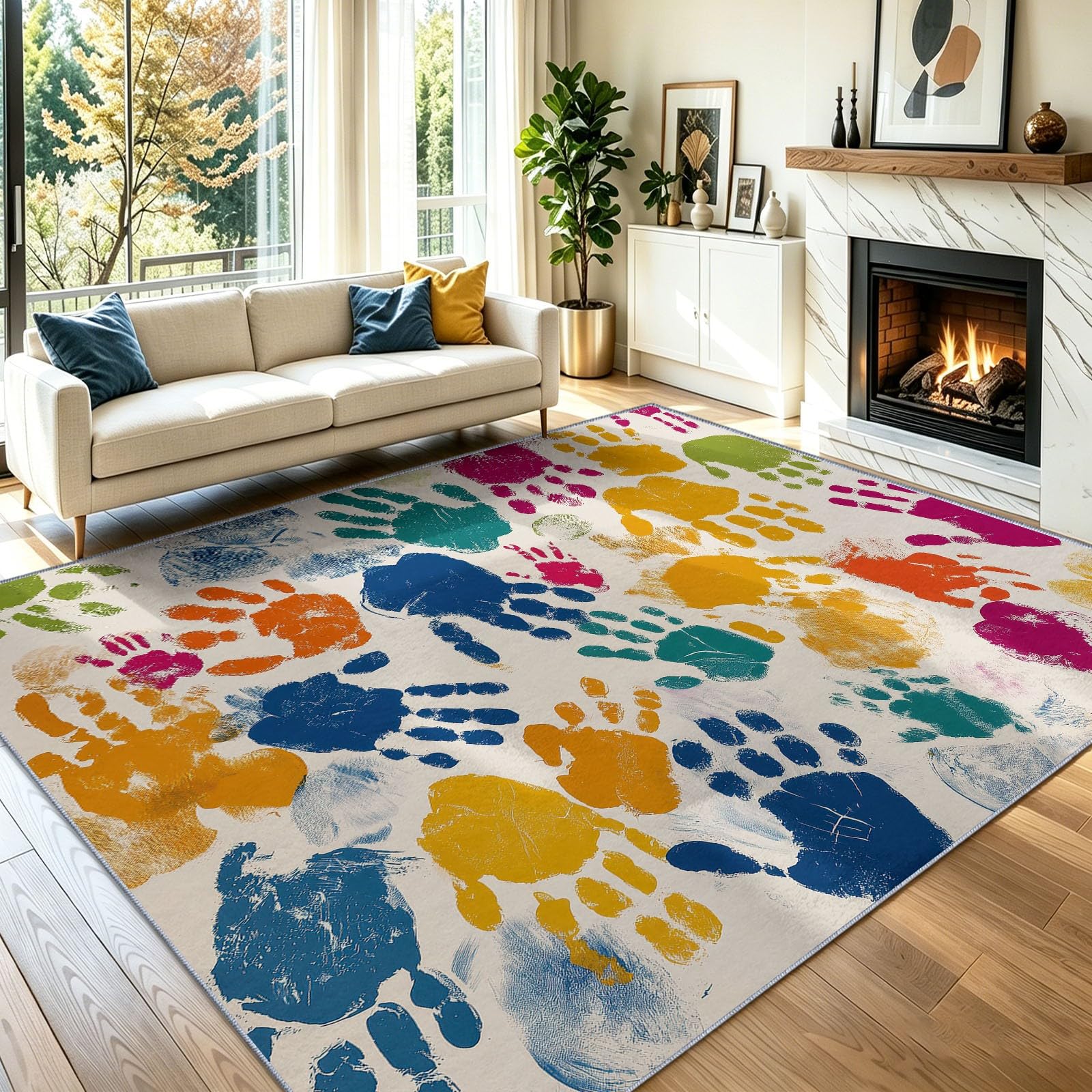 Tapis antidérapant et doux pour protéger le sol du salon avec style