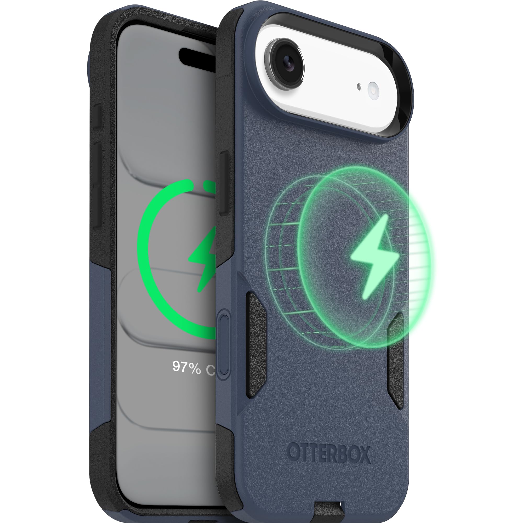 OtterBox iPhone 17 Air (Only) – Commuter Series Case – Built-in MagSafe – Thin, Dual-Layer, Pocket-Friendly, Port Cover – Midnight Sky (Blue/Black)