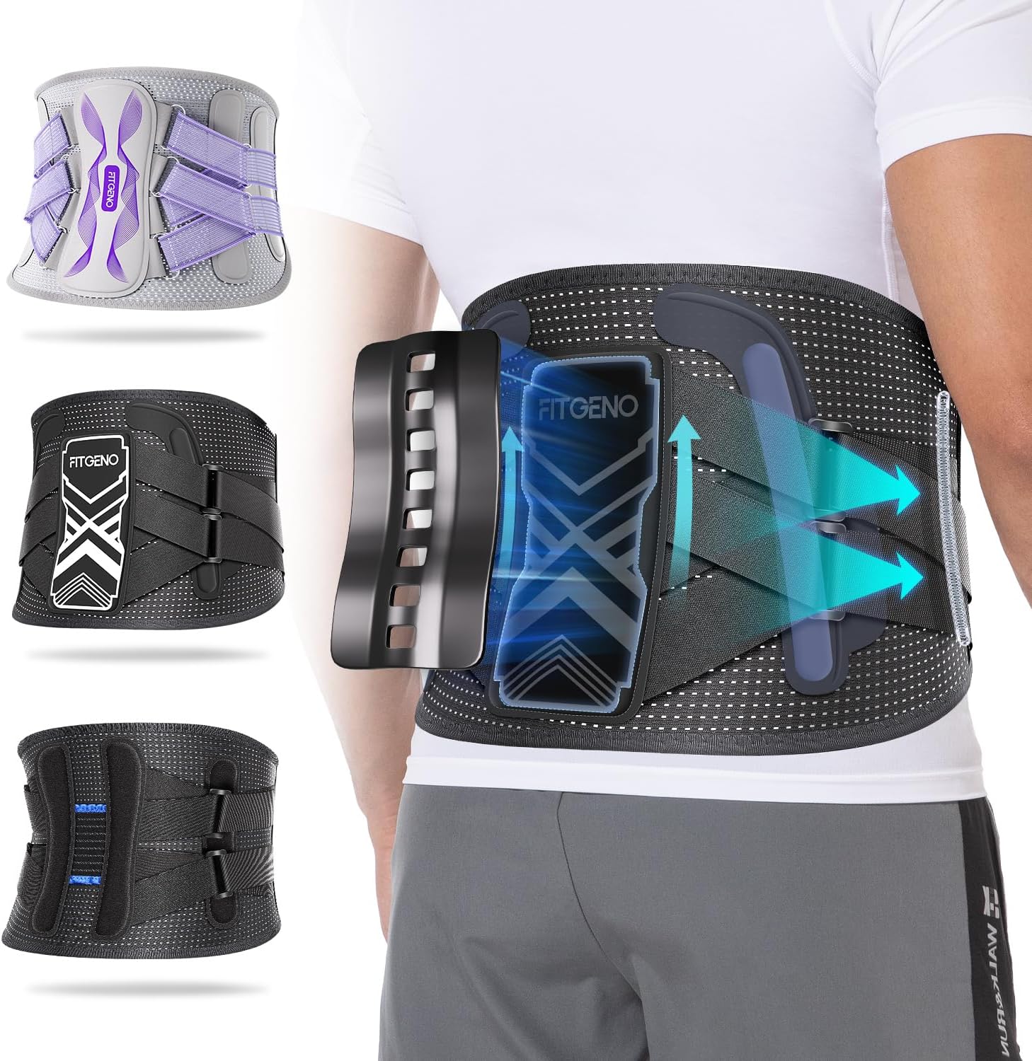 Back Brace for Lower Back Pain Relief: Adjustable Support with Ergonomic Lumbar Pad for Herniated Disc Sciatica and Lumbar Strain – Breathable Design for Men & Women (L/XL)