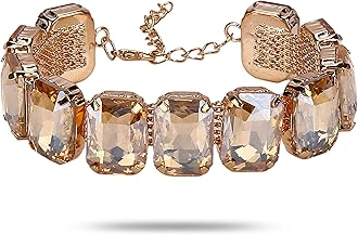 YouBella Stylish Crystal Studded Jewellery Bangle Bracelet Gold Plated Charm Bracelet for Women (Brown) (YBBN_91723)