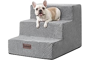 3-Step Dog Stairs for High Beds and Couch - Doggy Steps for Bed