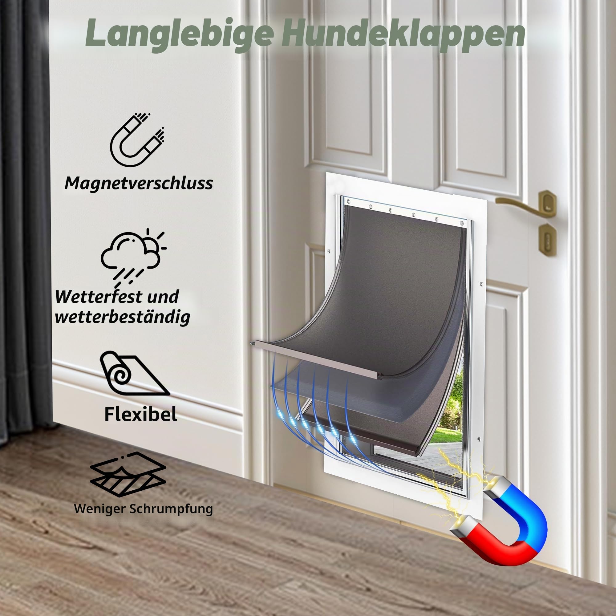 Ersatzklappe für Hundetür mit 3 Klappen, extra groß, mit Schrauben, für Extremwetter-Ersatzklappen, kompatibel mit PetSafe Freedom Doggie Türen, Ersatzklappen PAC11-11040, 33 x 61 cm