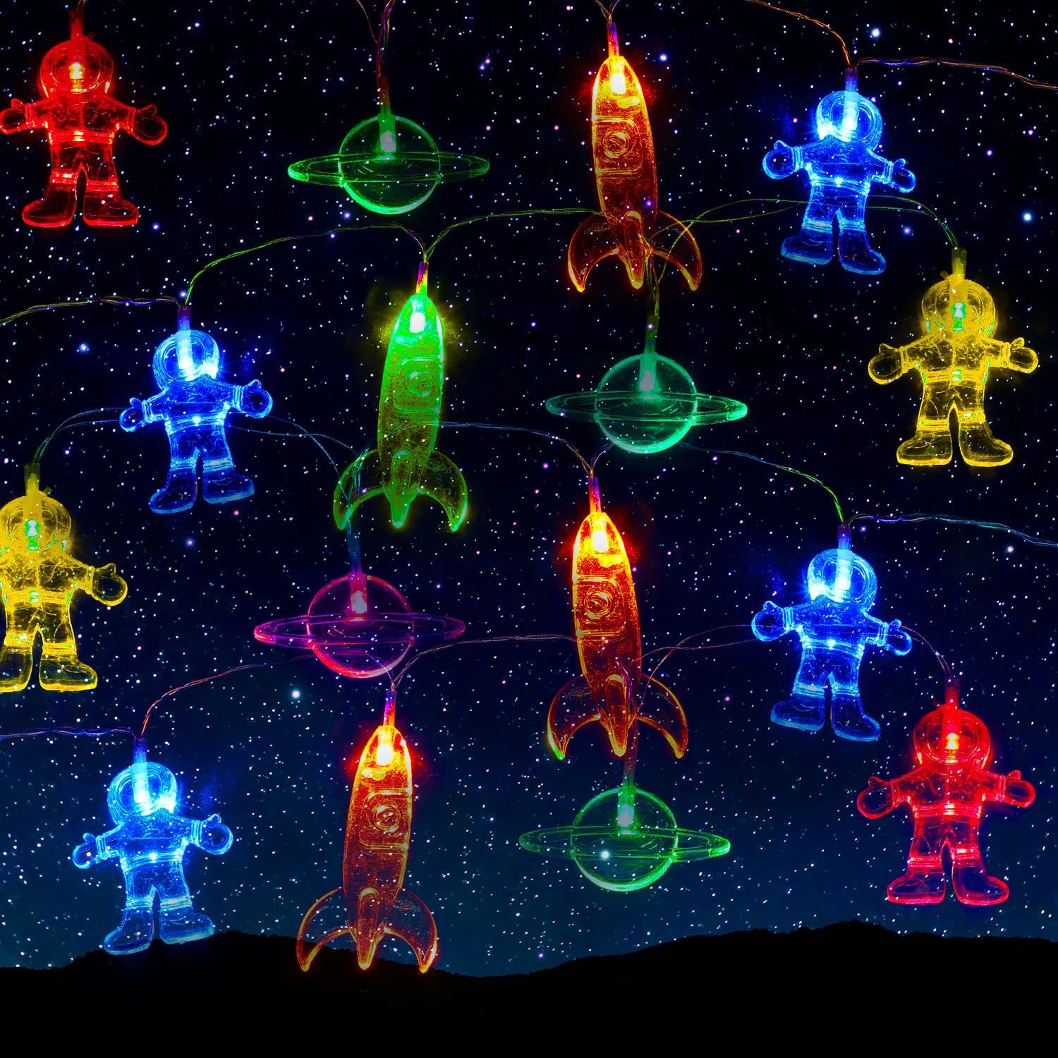 Amazon.com: Mudder 30 LED Space String Light Room Astronaut Spaceship ...