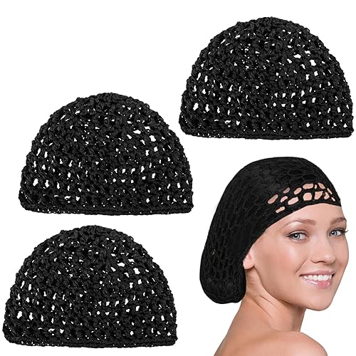 Miniatura 3 de DIVINA VITAE Red de pelo de ganchillo de malla para mujer, gorro de malla de punto y cubierta de red para el cabello, accesorio de cubierta de pelo