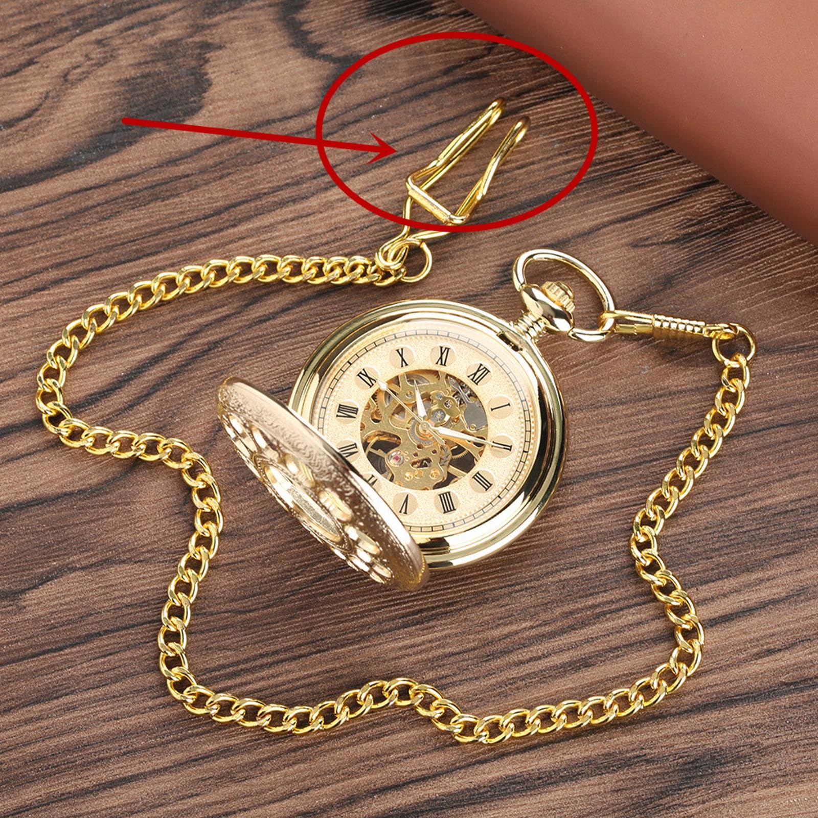 MOUDOAUER 15MM Espesor Pétalo Hueco Vintage Retro Cuarzo Steampunk Reloj de Bolsillo Accesorios