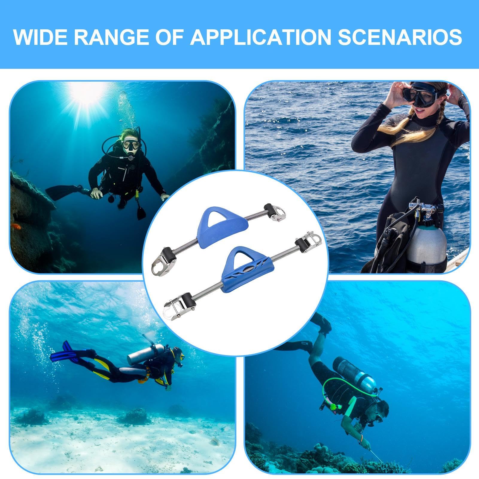 Sangle d'aileron de plongée, Boucles de Sangle d'aileron | 1 Paire de Sangles à Ressorts pour plongée sous-Marine,Boucle d'accessoires de , Sangle à Ressort pour la Natation sous-Marine