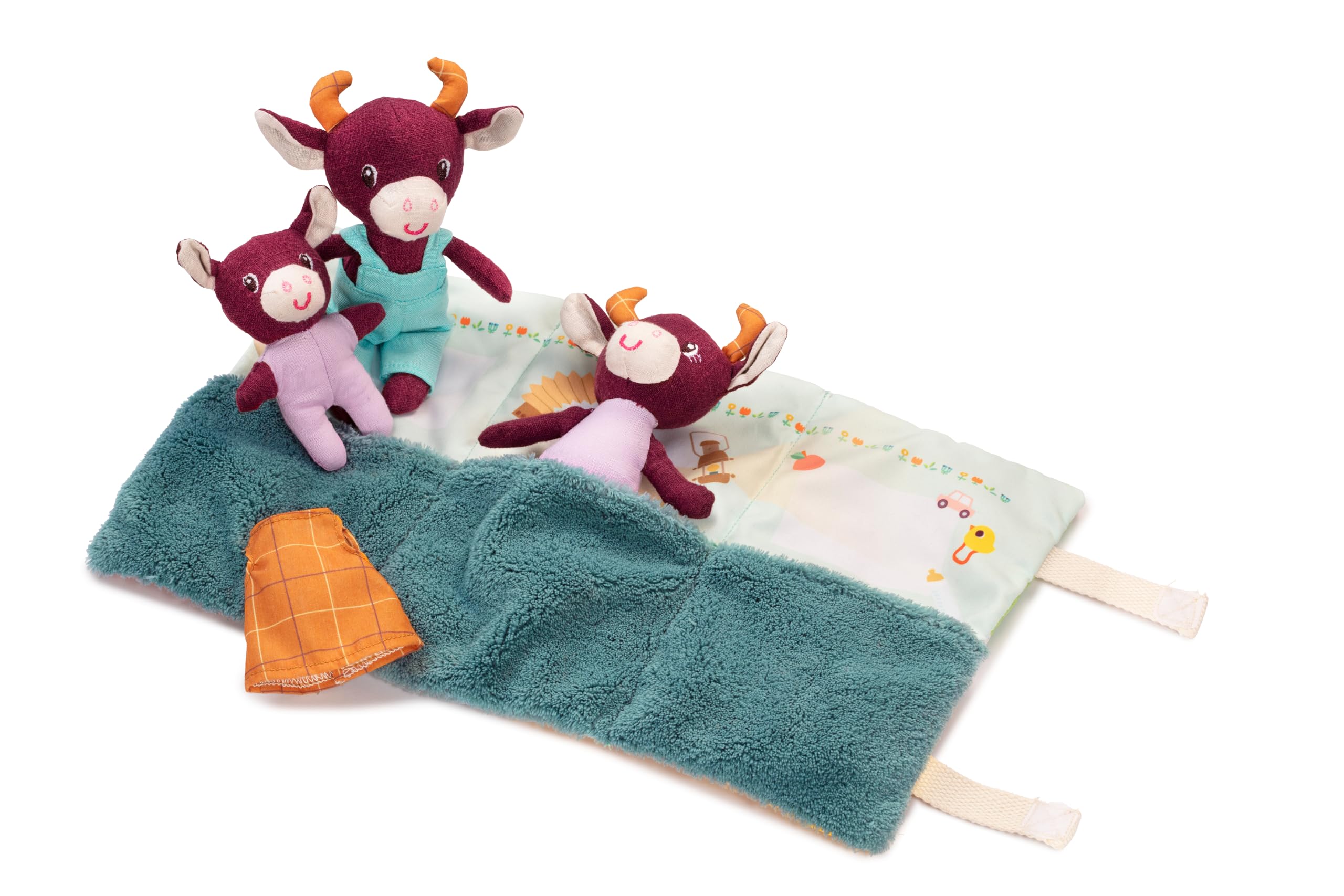 LILLIPUTIENS - Stella Finger Puppet – Awakening Plush to Entertain and Stimulate Baby - With Rattle, Mirror, and Crinkling Paper – Fun and Handy for Outings – From 6 Months - 83426