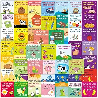 SYCARON Lunch Box Jokes for Kids, 60 Pcs Back to School Joke Cards Cute Fun Motivational and Encouragement Note Cards Joke Cards for Kindergarten Kids Lunch for Girls, Boys, School Lunch Notes
