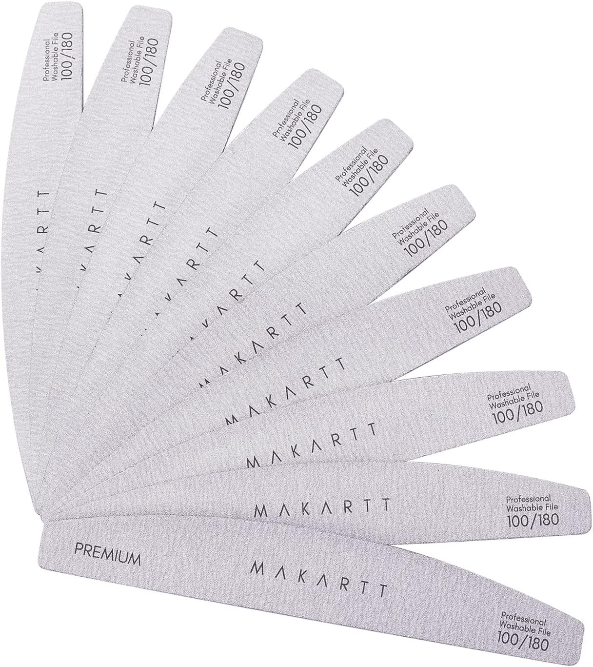Zebra Nail File Washable Double Sided Emery Board 10 Pieces 100 180 Grit