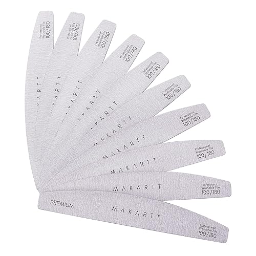Makartt Nail File: Professional Nail Files, 100/180 Grit Emery Boards