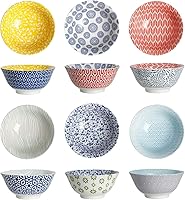 Vista 6 de Amazingware Juego de vajilla de porcelana, 18 piezas, servicio para 6, diseños surtidos