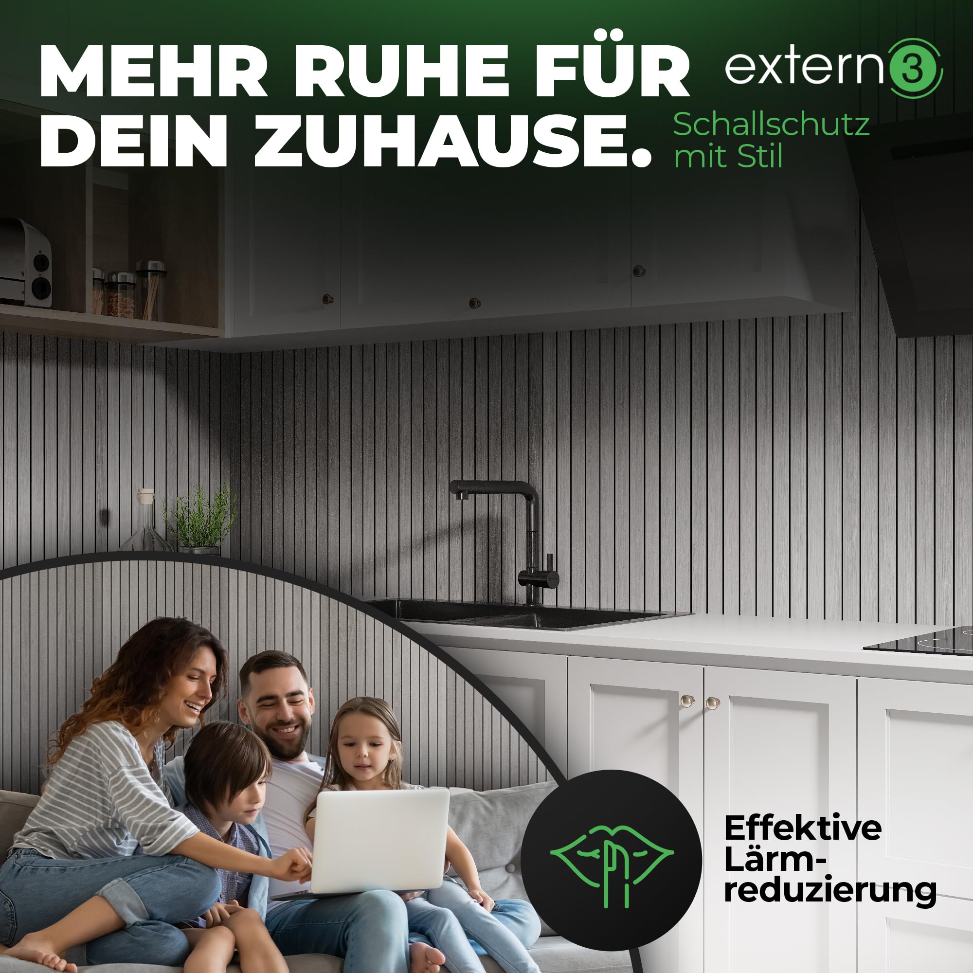 Wandpaneele selbstklebend [Holzoptik] 250x60 cm - 3D Wandverkleidung in edlem Holz-Look | Schallreduzierend & Wasserdicht | Wand-Paneele im Holzpaneele-Stil für Wohnzimmer, Küche & Büro