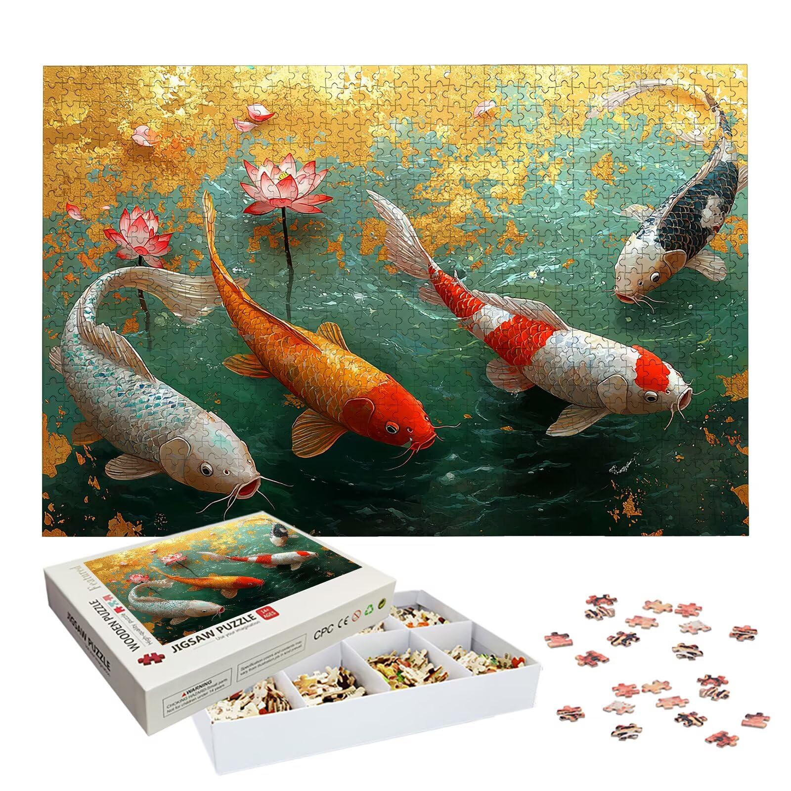 Puzzle 3000 sztuk dla dorosłych dzieci, drewniane puzzle kwiatowe dla dorosłych, wymagające łamigłówki wędkarskie, rodzinne gry edukacyjne, łamigłówki z pudełkiem do dekoracji domu, prezent dla kobiet