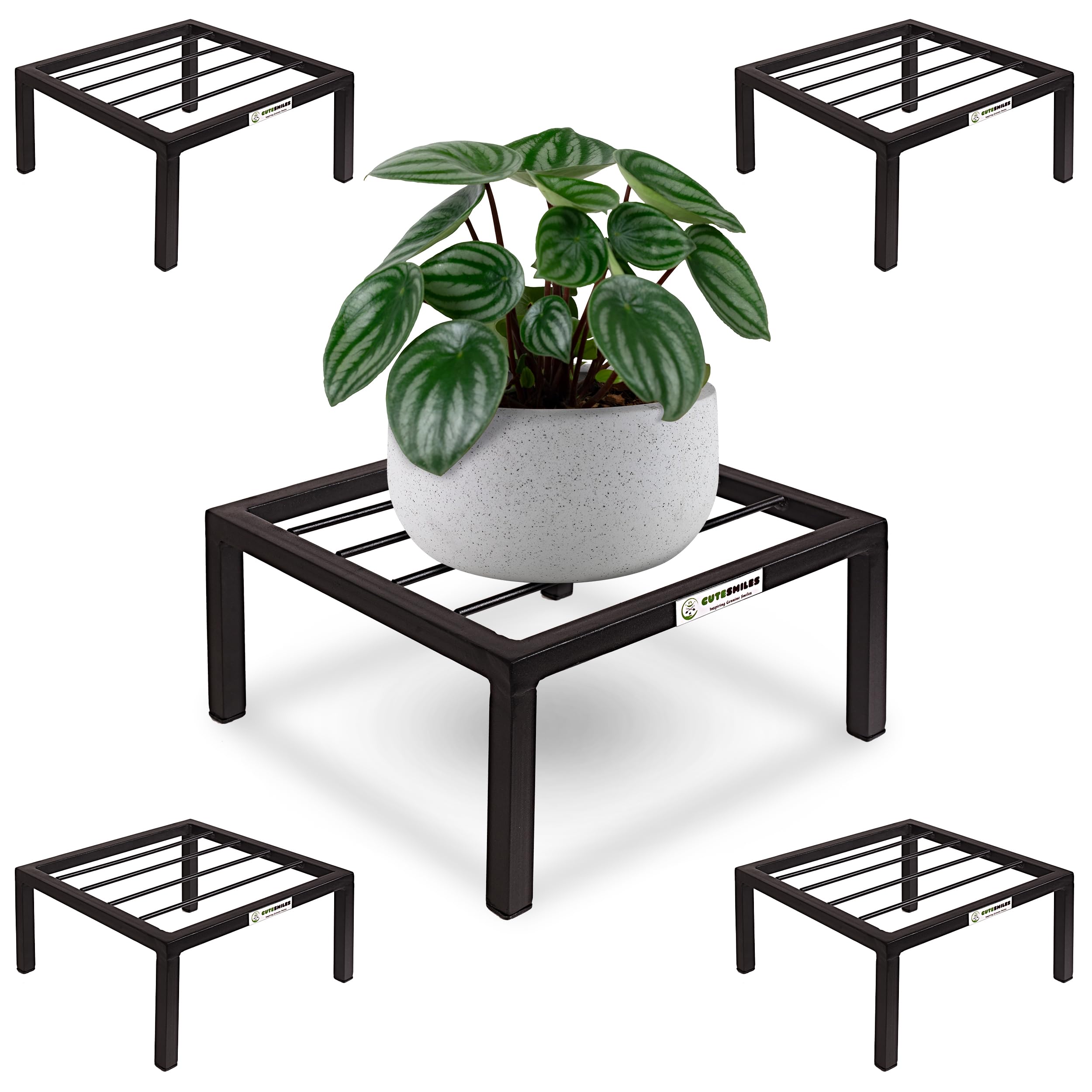 CUTESMILES Plant Stand - Iron Stand for Indoor & Outdoor Planters, Pot Stand for Plants, and Stand for Pots for Plants, Durable & Stylish - Perfect for Balcony, Terrace, and More - Black - Pack of 4 (B0CK4XDBX5) Amazon Price History, Amazon Price Tracker