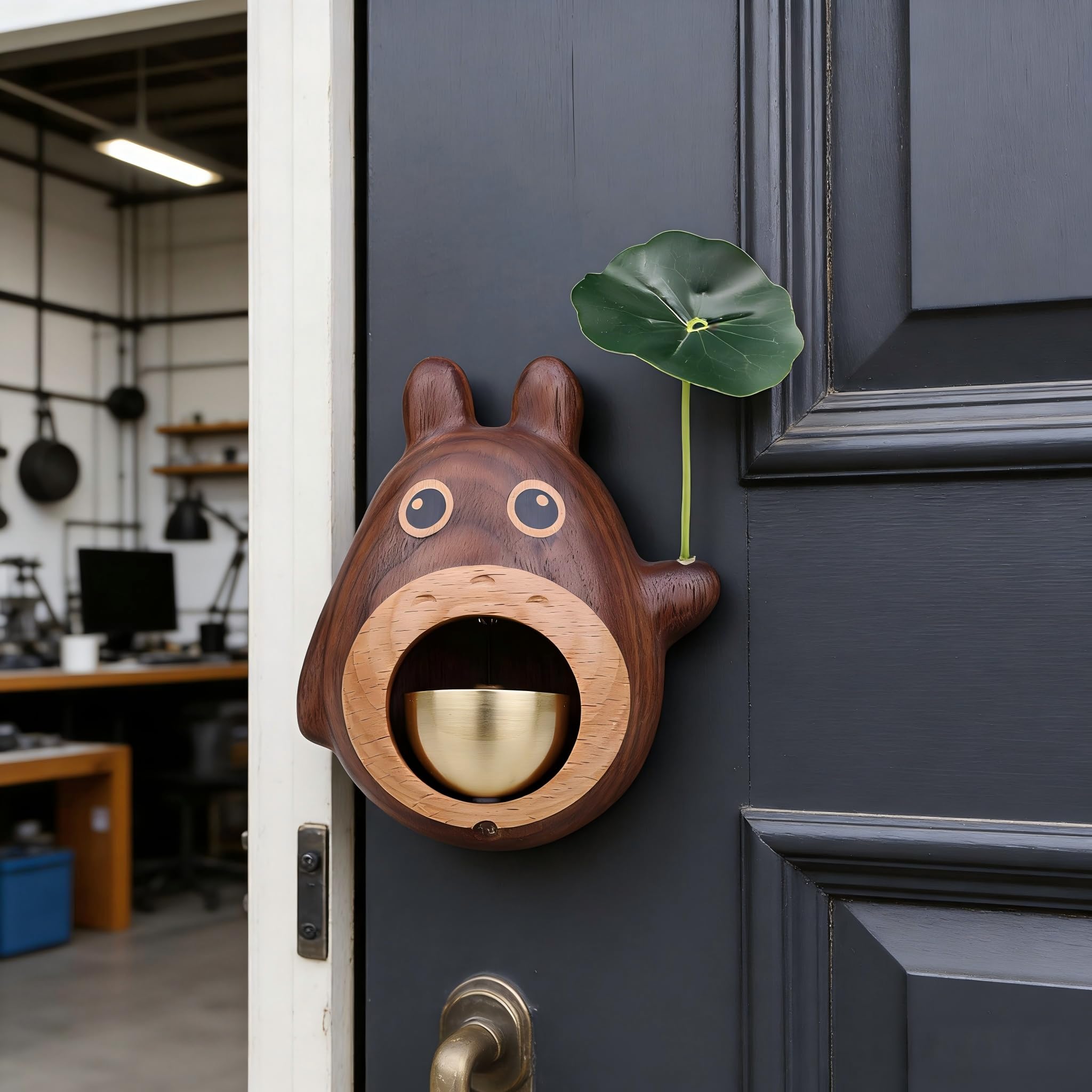 Condition photo showing New/Like New for bell for door opening,shopkeepers bell for door opening traditional shopkeeper's door chime for home, office, cafe & store opening (walnut)
