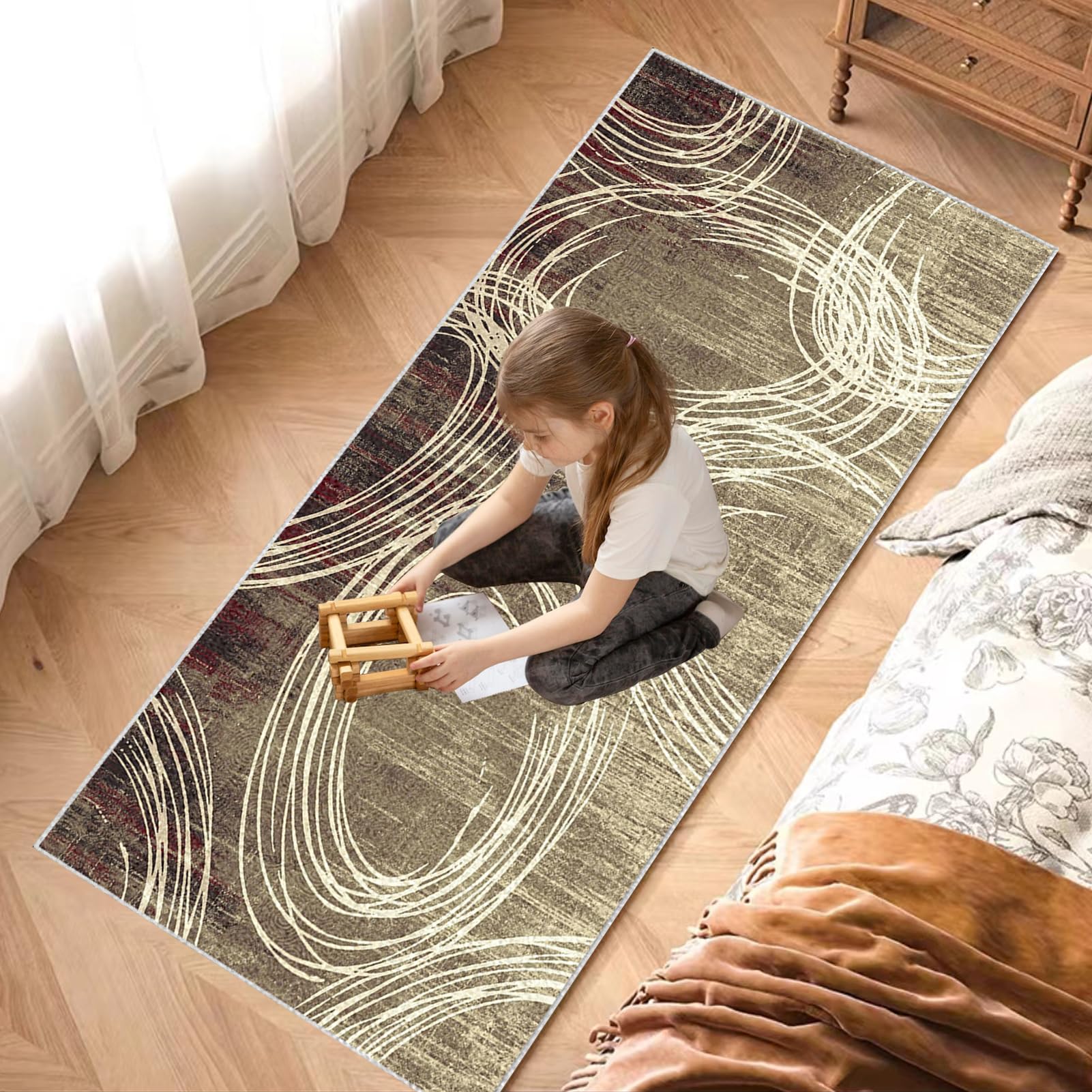 Dywan kuchenny przed zlewem antypoślizgowy zmywalny długi chodnik 110 x 200 cm dywan korytarz kuchnia z krótkim włosiem dywanik wejściowy wnętrze dywanik podłogowy do przedpokoju kuchni sypialnia