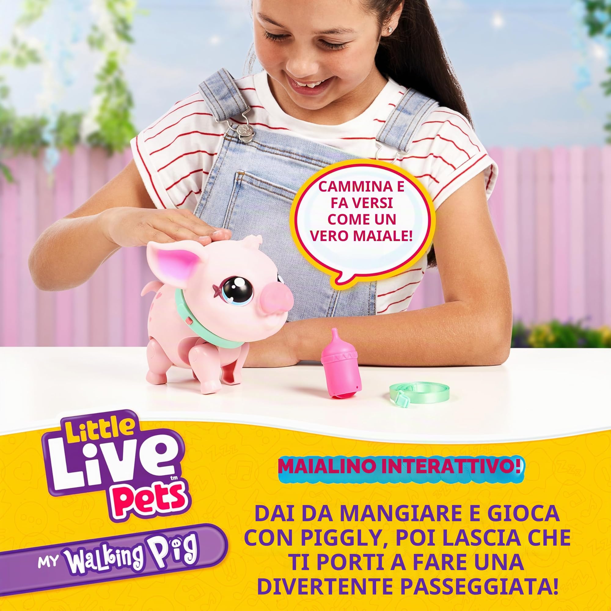 Little Live Pets - My Pet Pig , Soft and Jiggly Interactive Toy Pig That Walks, Dances and Nuzzles. 20+ Sounds & Reactions. Batteries Included. For Kids Ages 4+.