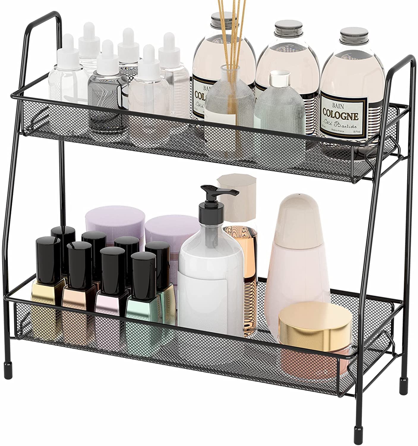 UmI. 2 Tier Space Saving Multi-Purpose Countertop Organizer Standing Rack Bathroom Shelf, Kitchen Storage Rack For Cosmetics,Shampoo,Bottle Holder, Stationary Medicine Organizer (Metal) (B0B8GMDKHD) Amazon Price History, Amazon Price Tracker