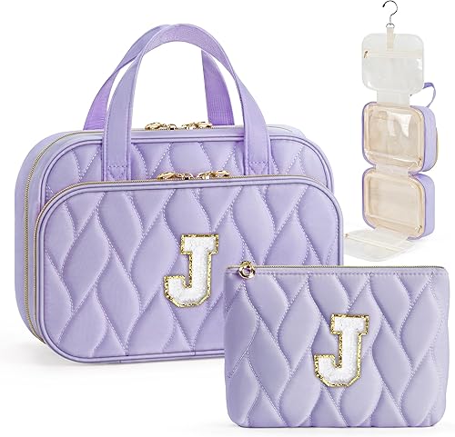 YOOLIFE Neceser para niños, bolsa de maquillaje con iniciales para niñas adolescentes, regalos de cumpleaños para niñas de 7, 8, 9, 10, 11, 12, 13,