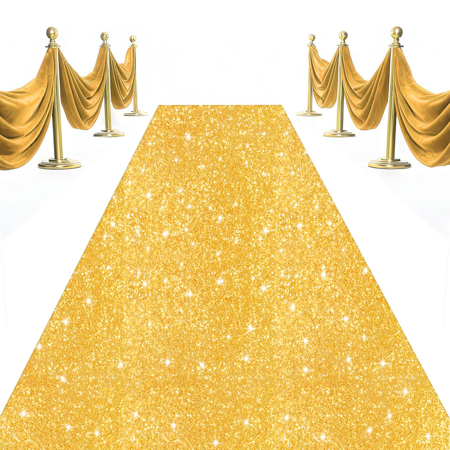 OMKSIH Gold Aisle Runner Sequin Carpet Runner for Party 4x20FT Metallic Aisle Runner Rug for Wedding Ceremony Glitter Wedding Runner Aisle Outdoor