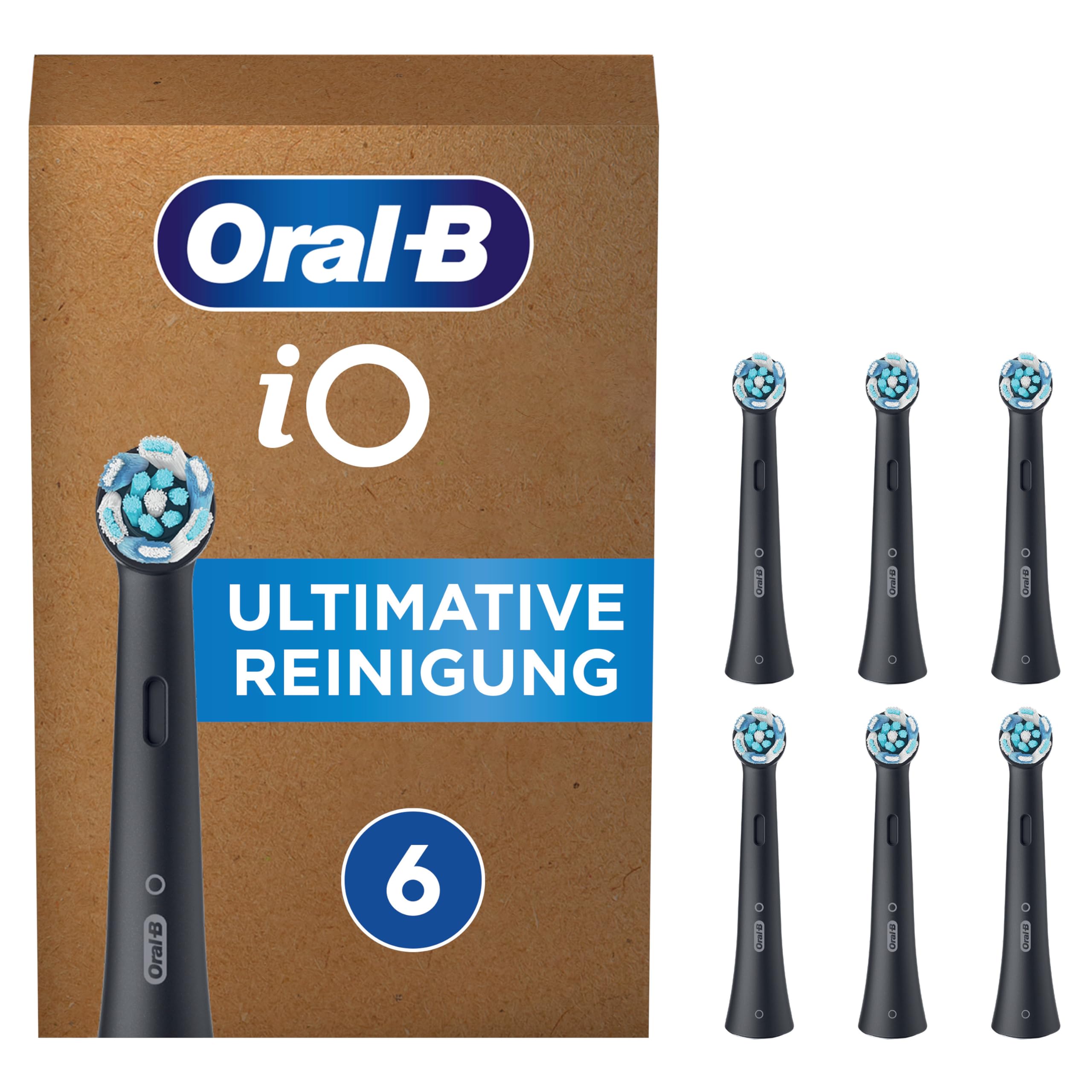 Oral-B iO Black Ultimative Reinigung Aufsteckbürsten für elektrische Zahnbürste, Briefkastenfähige Verpackung, 6 Stück Gewerbe, Industrie & Wissenschaft