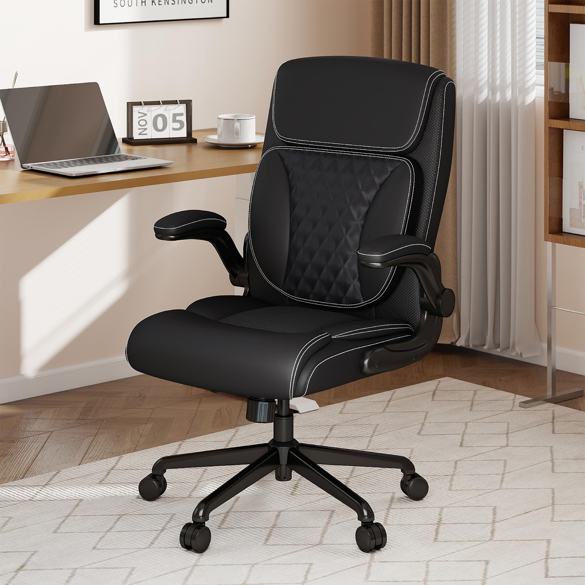 Youhauchair Executive Office Chair, Leather Computer Desk Chair, Black