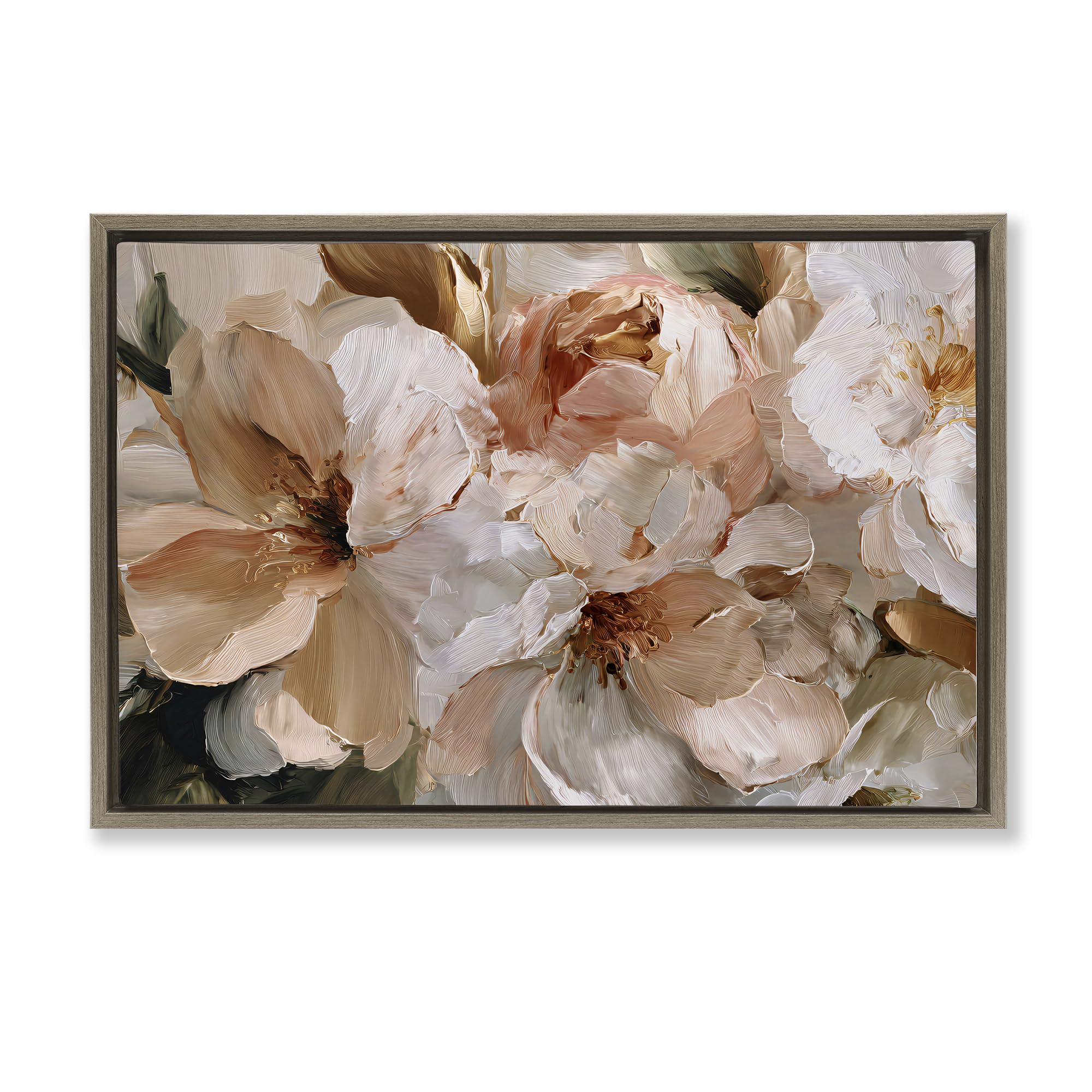 Stupell Industries Montalcino Elm (Textured) Pink Brushstroke Petals Floral, 16 X 24 Inch Canvas In Floater Frame
