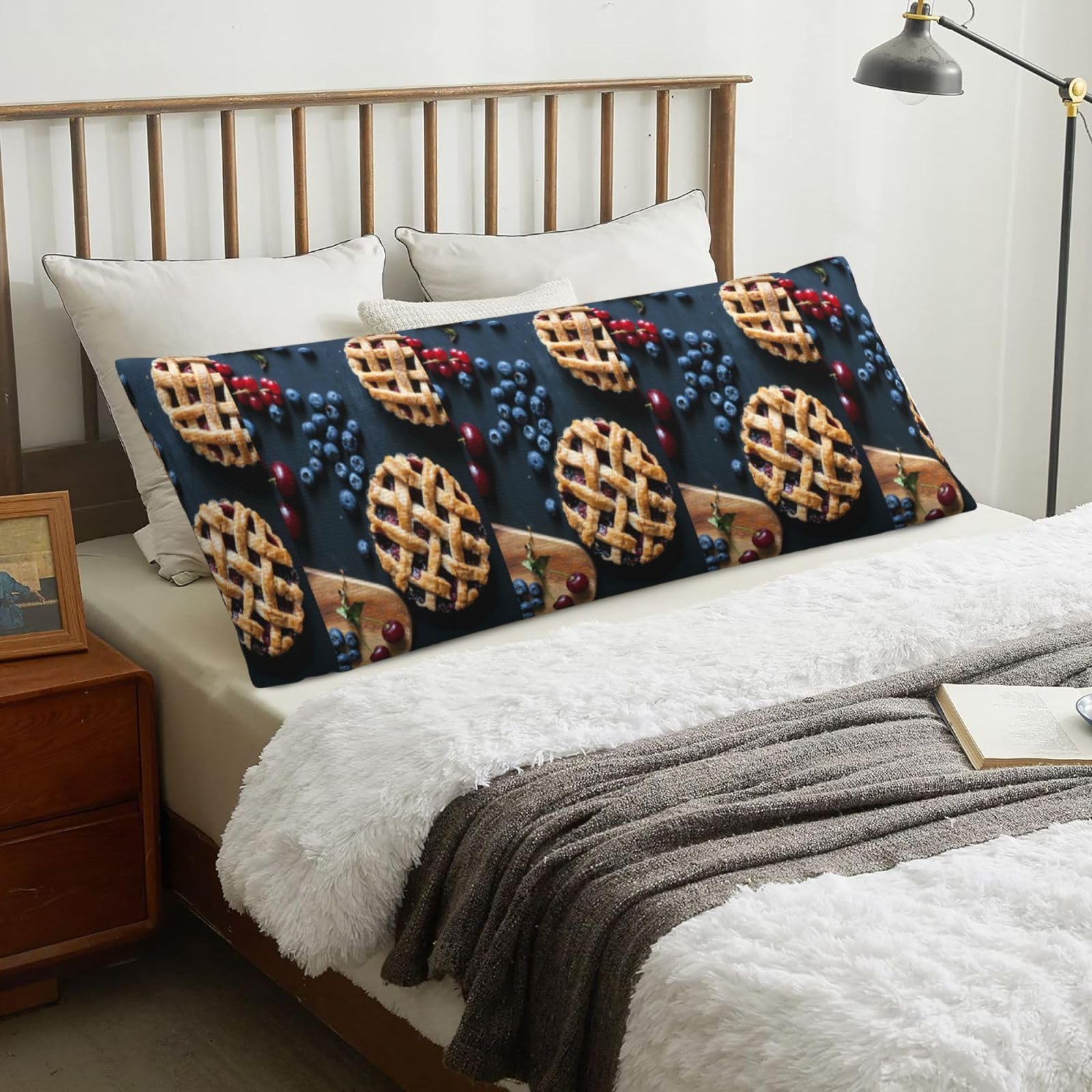 Berry Pie, Body Pillow Cover with Zipper,Long Body Pillowcase 20 x 60 in