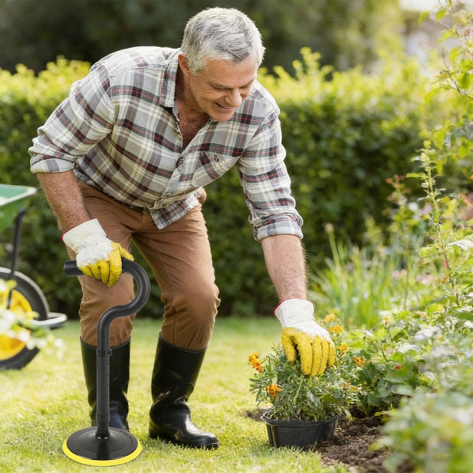 Dispositivo de soporte de pie para arrodillarse, levantarse y sentarse, ayuda de altura ajustable para hogar, jardín, ayuda aire libre