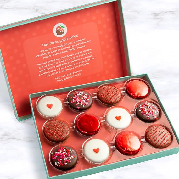 Sweet Love Chocolate Covered Oreos Cookies Gift Box for Birthday, Thank You, Family, Friends