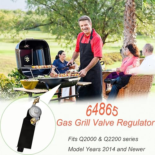 Miniatura 2 de 64865 Regulador de válvula de parrilla de gas compatible con Weber Q2000 Q2200 Series 53060001, 54060001, 54060301, 396002, 566001, 566002, parrilla