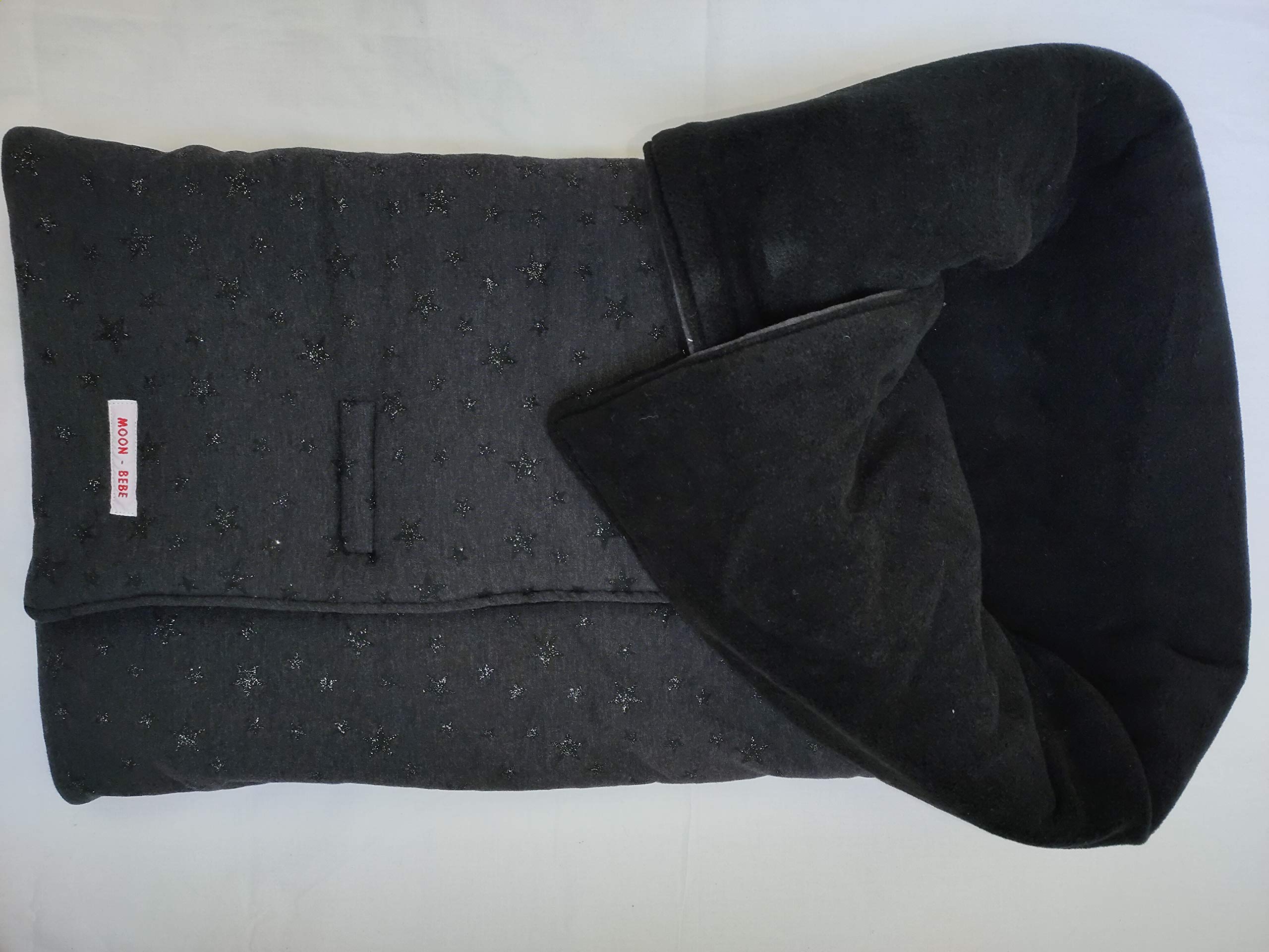 MOON-BEBE Universal Cotton Footmuff for Cuckoo and Carrycot (Black)