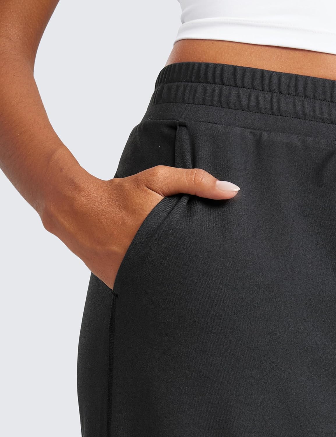 CRZ YOGA Cloud Jersey Wide Leg Sweatpants Women 30" High Waisted Casual Lounge Pajama Travel Pants with Pockets - Image 4