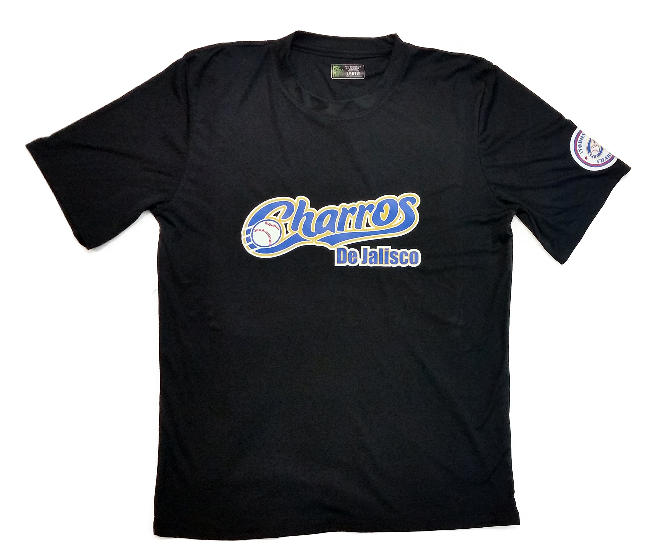 Baseball Men's Slim Fit Jersey Charros de Jalisco (Black) (Small)