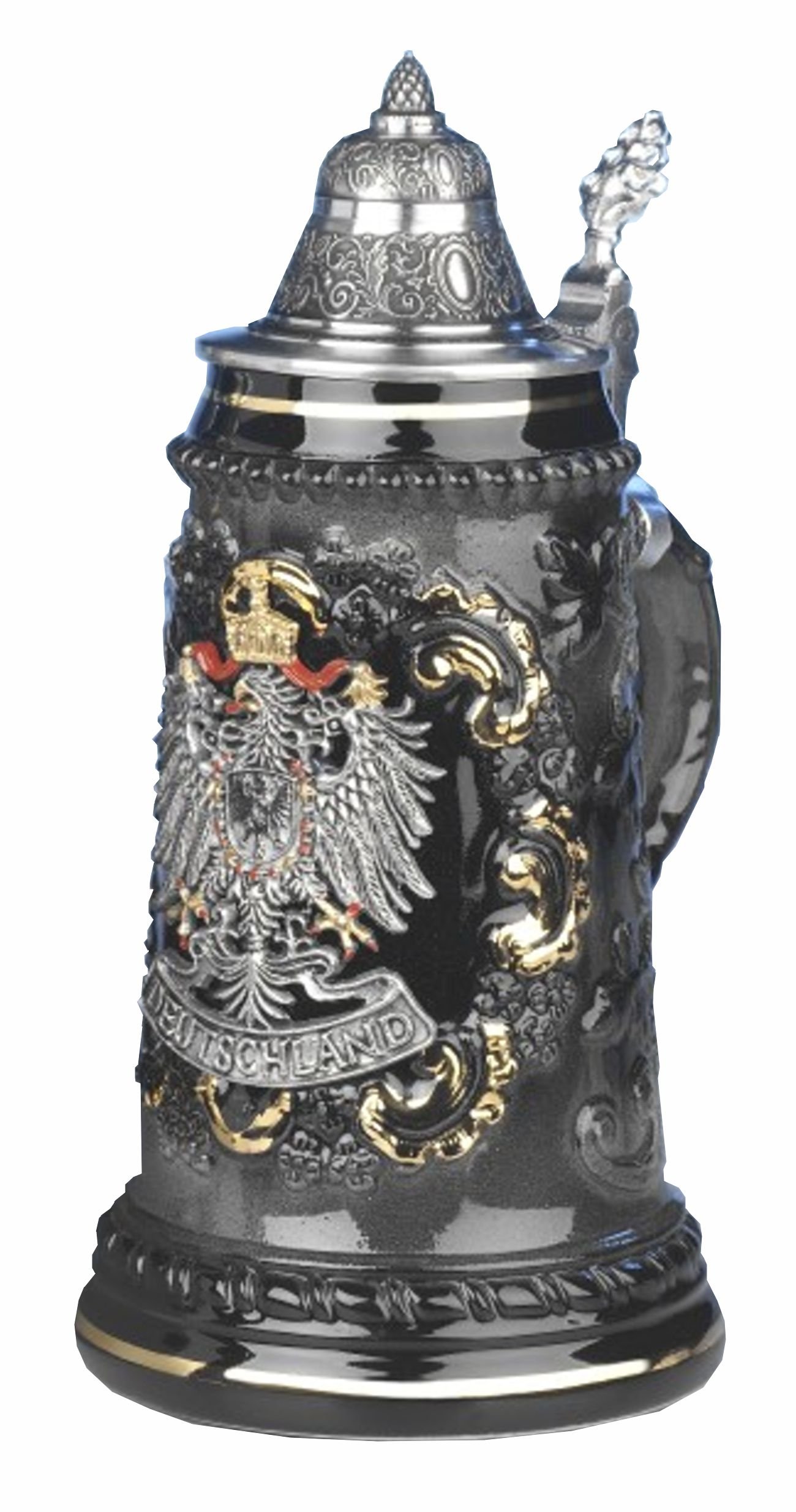 Photo 1 of Beer Stein pewter Deutschland eagle Stein 0.5 liter tankard, beer mug