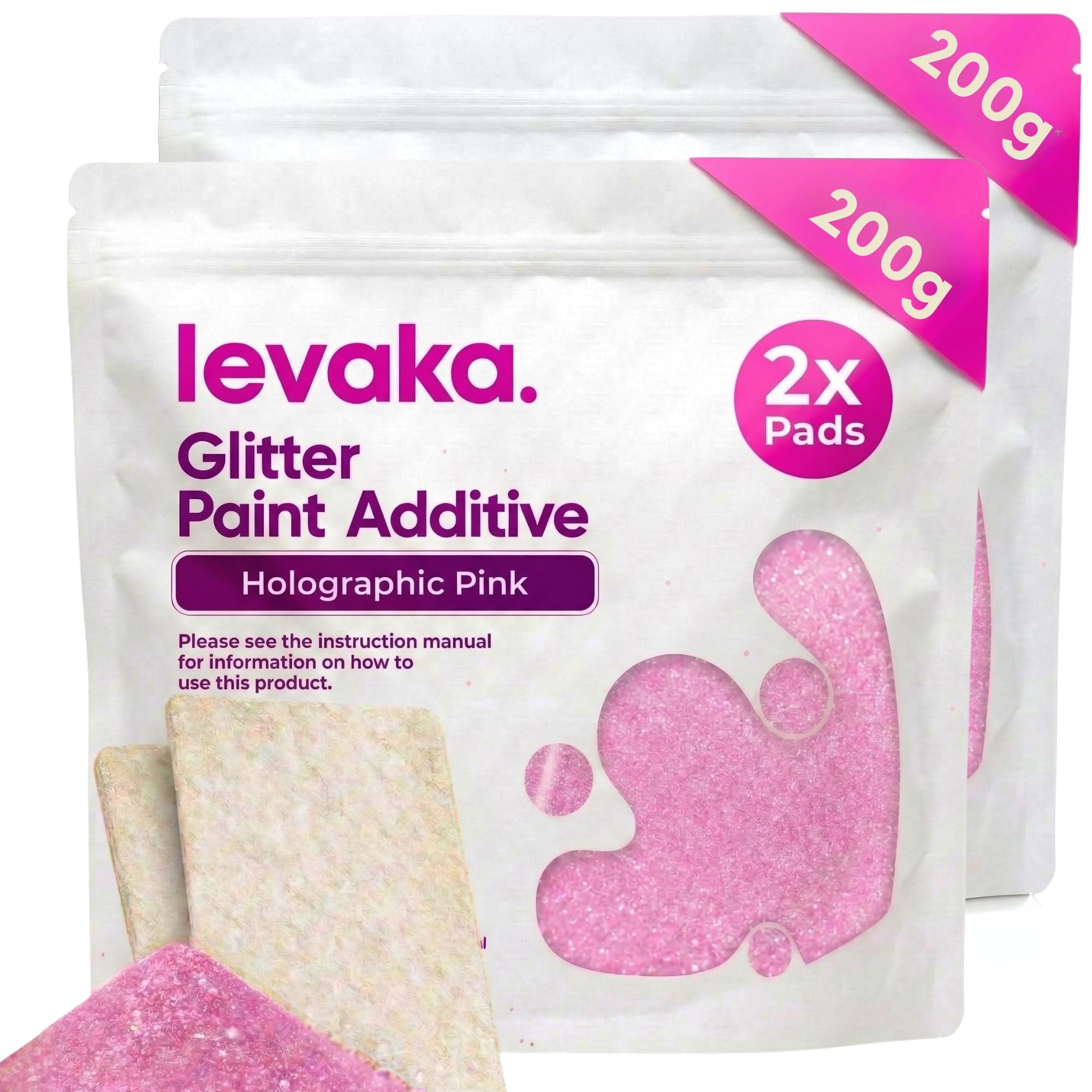 Glitter Paint Additive - Holographic Silver -19
