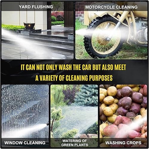 Miniatura 8 de con 2 piezas de batería recargable de 4.0 Ah, lavadora eléctrica inalámbrica, boquilla 6 en 1, lavadora a presión portátil para limpieza y riego de