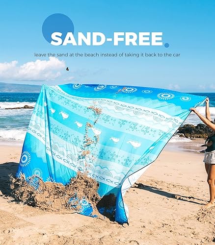 Miniatura 4 de OCOOPA Diveblues - Manta de playa impermeable a prueba de arena, 10 x 9 pies, extragrande, suave y duradera, sin arena, ligera y portátil, perfecta